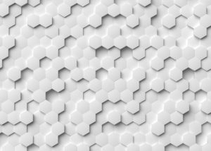Abstract white hexagonal 3D concept art